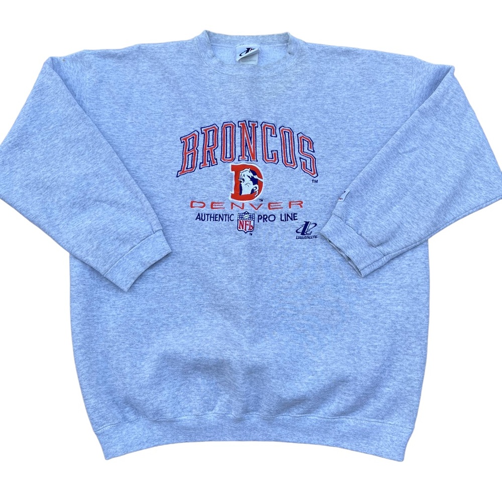 Vintage Denver Broncos Cool Grey Crew Neck Sweater